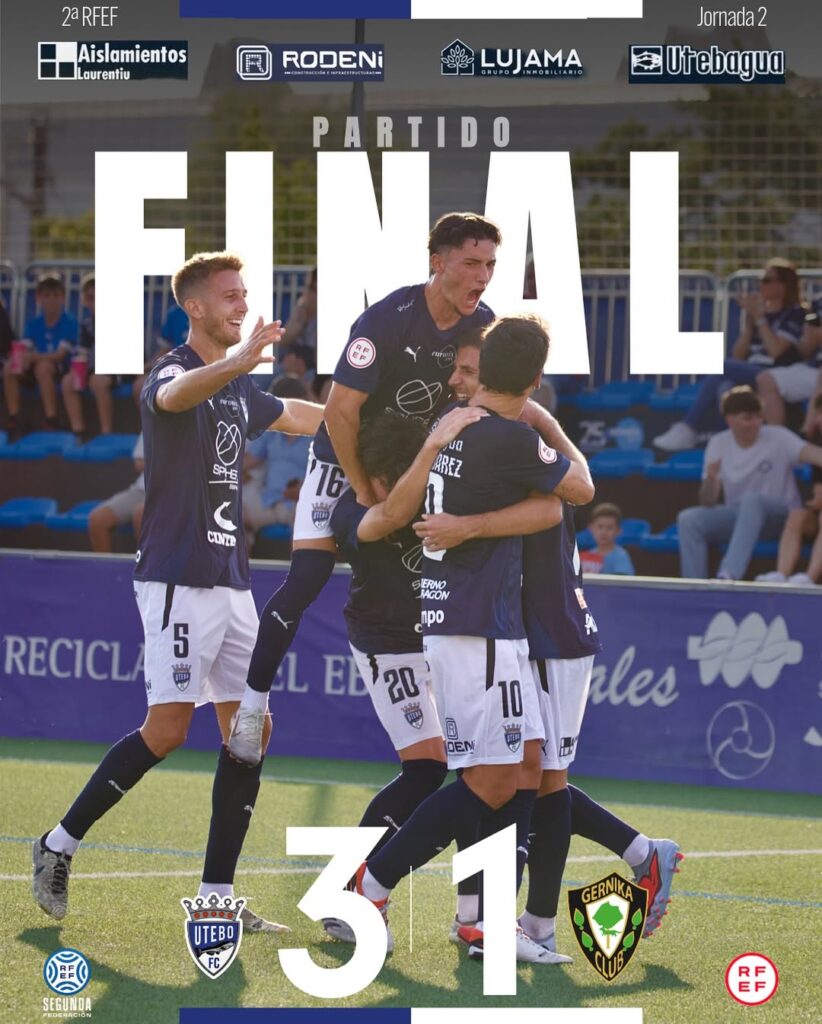 Final del partido en Santa AnaUtebo FC 3 1 Gernika Club💙 Victoria y 3 puntosGran trabajo