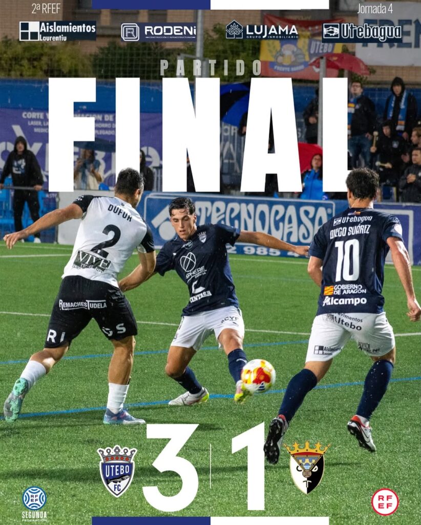 Final en Santa AnaVictoria importantisima de los nuestros en la Jornada 4. 💙🤍⚽Utebo FC 3️⃣