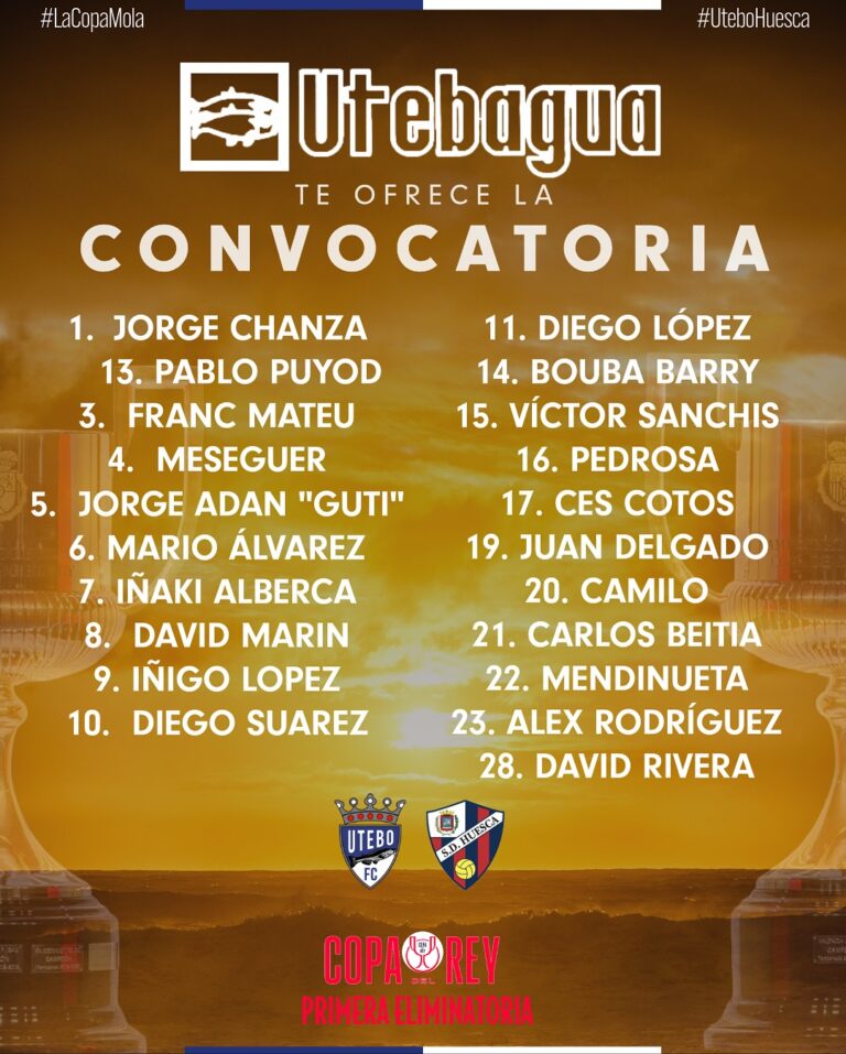 CONVOCATORIA Copa del ReyYa tenemos la lista de convocados para el partido de Copa del Rey